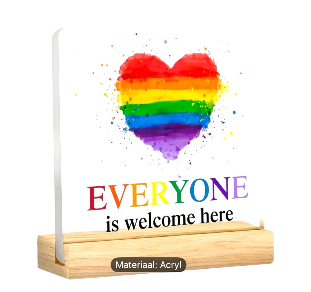 Plaque 'Everyone is welcome here'