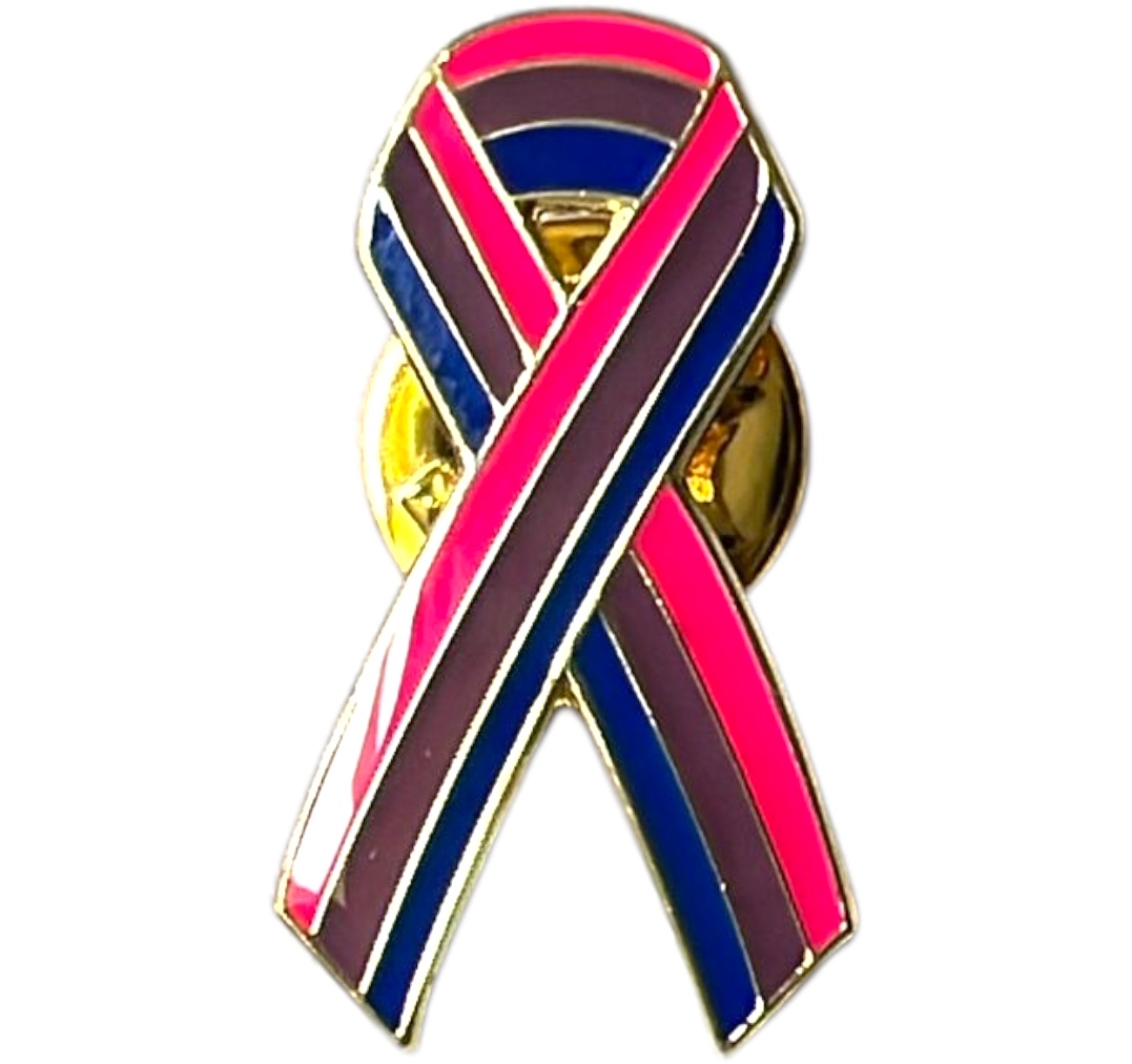 Broche ruban 'bisexuel'