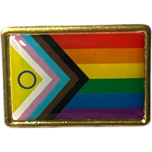 Broche (plastique) drapeau 'All-Inclusive Pride'